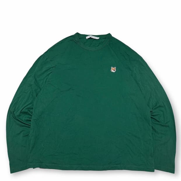 메종키츠네 폭스 긴팔 티셔츠 그린