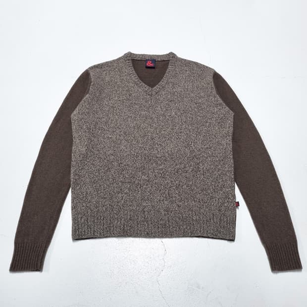 빈티지 DOLCE & GABBANA 투톤 V넥 니트 - 48
