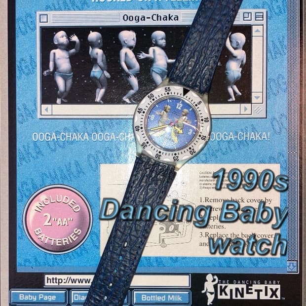 1990s 빈티지 댄싱 베이비 손목 시계