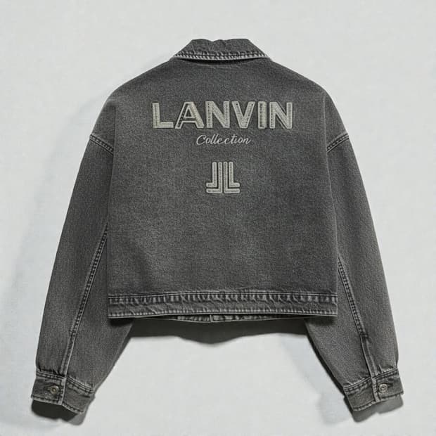 LANVIN 랑방23FW 백로고 엠브로이더리 데님 청자켓