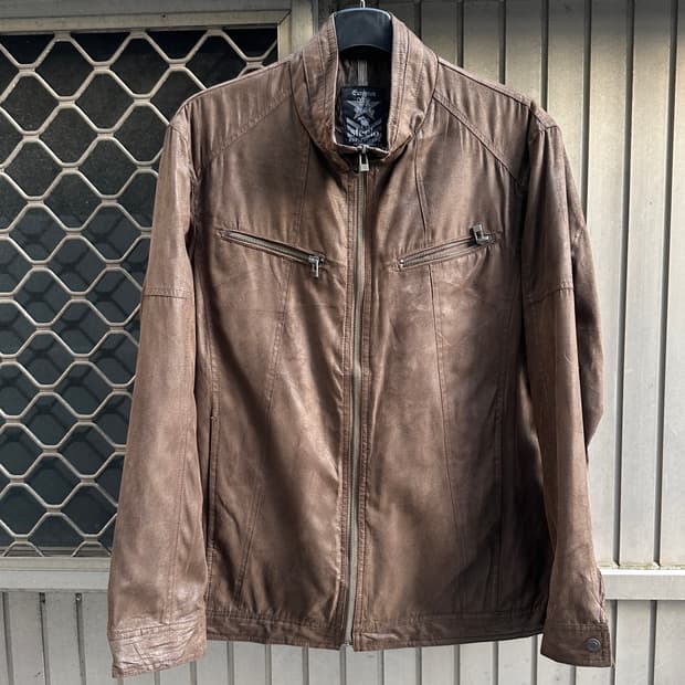 STEELO brown poly suede jacket 