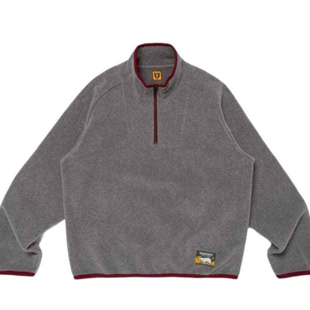 [L] 휴먼메이드 하프집업 후리스 그레이