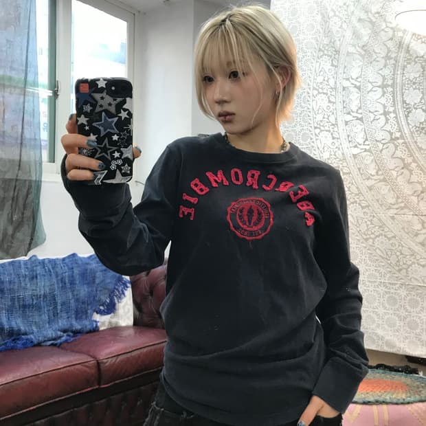 아베크롬비 머슬핏 자수 긴팔 롱슬리브 