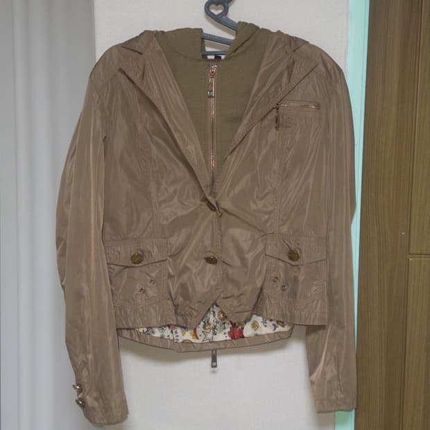 빈티지 y2k 갸루 곰돌이 큐빅 후드 집업 자켓