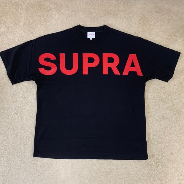 SUPRA 수프라 빅로고 오버핏 반팔티셔츠(XL/블랙) 여름티