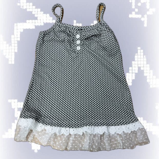 UGLYSHADOW Checkered Lace Sleeveless