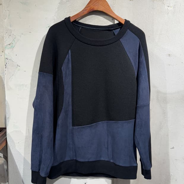 Maison Margiela navy two-tone sweatshirt
