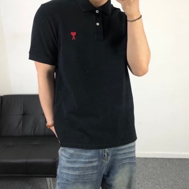 아미 정품 스몰하트 pk티 신형 블랙
