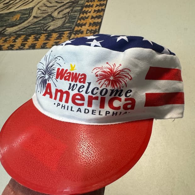 Wawa 웰컴 아메리카 빈티지 모자 맥도날드캡 쉐입 군모