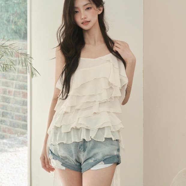 버진키스 Fairy ruffle tail blouse 새상품