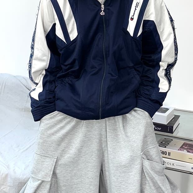 챔피온 올드스쿨 사이드라인 트랙탑 져지 L