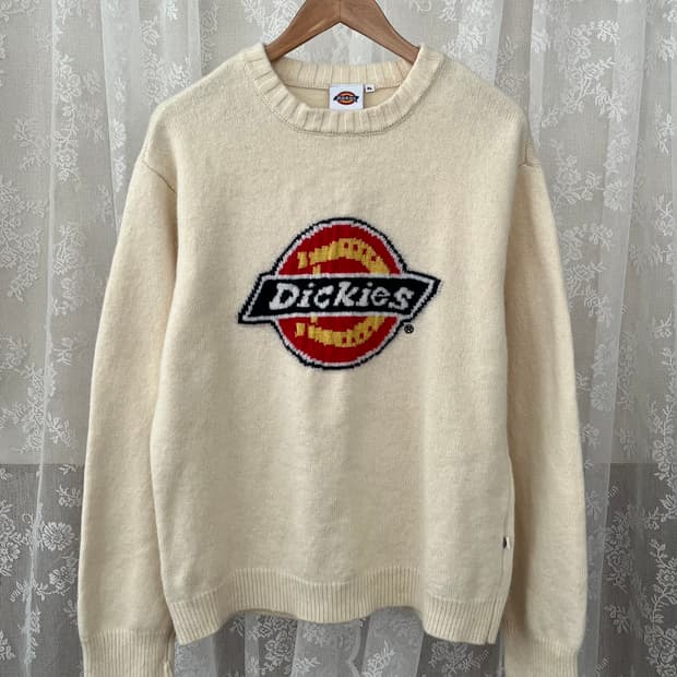 XL) 디키즈 트리 로고 풀오버 니트 아이보리