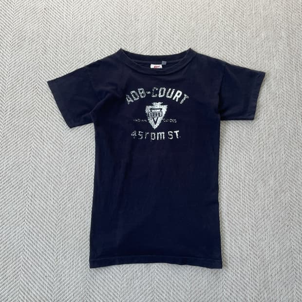 90s 싱글 45rpm 코트가이 프린팅 클럽 반팔티셔츠 