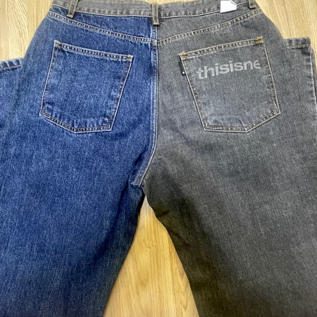 디스이즈네버댓 투톤 데님 팬츠 M