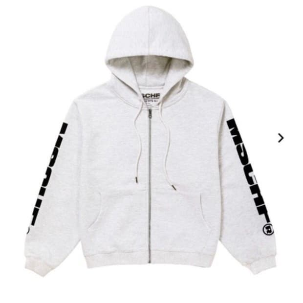 미스치프 2020ss 후드집업 화이트멜란지