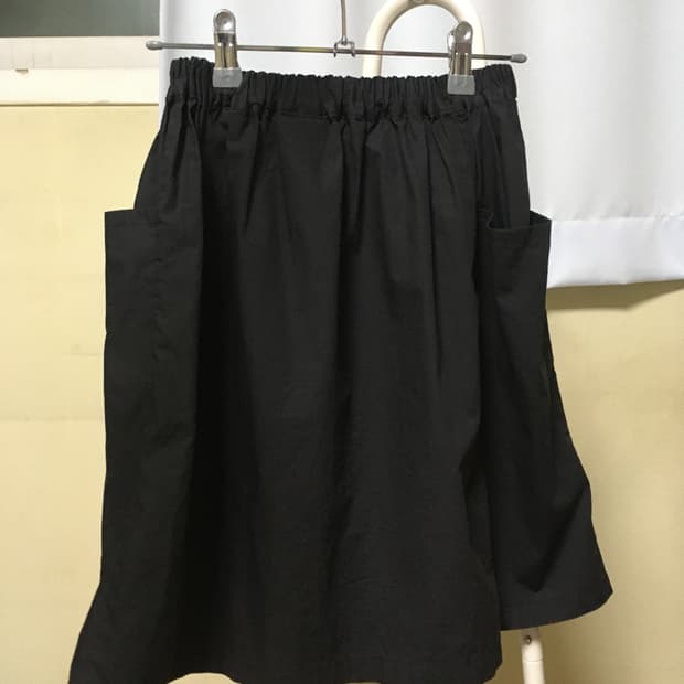 나일론 블랙 포켓 스커트