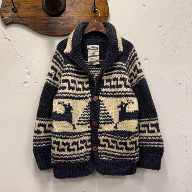 M) Canada LONGHOUSE Cowichan Wool Cardig