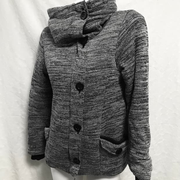 빈티지 vkei 펑크 사선 버튼 하이넥 집업 점퍼