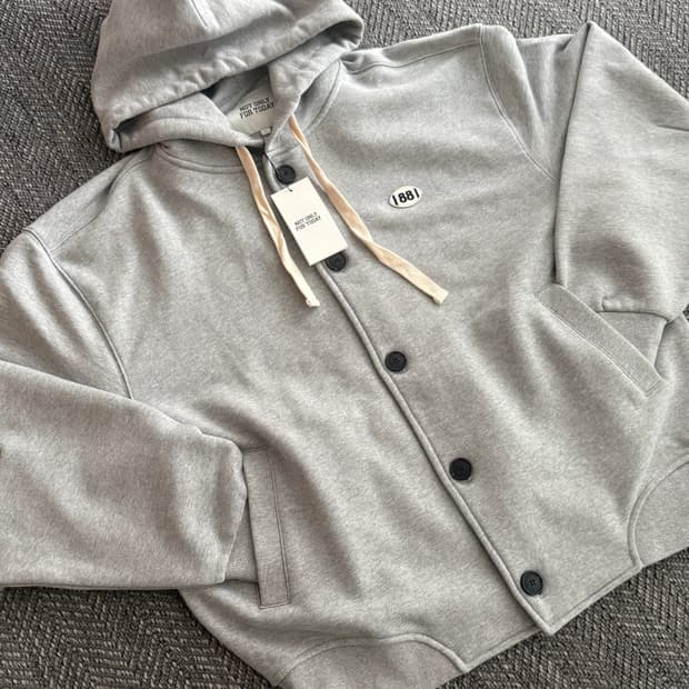 플리마켓🔥 낫온리포투데이 넘버볼 후드 가디건 (L)