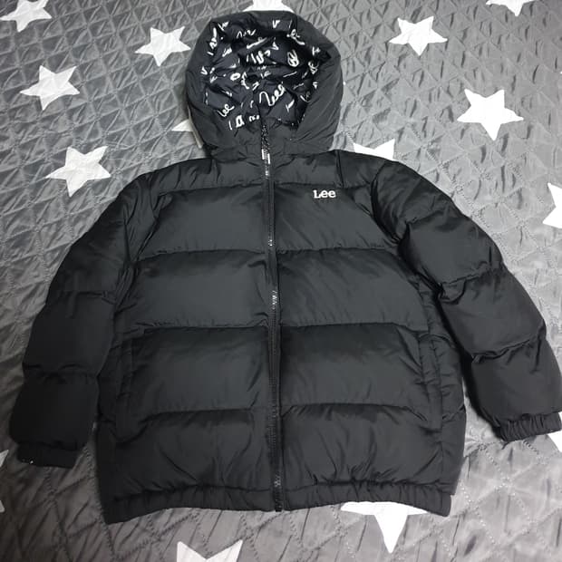 LEE 키즈 트위치 로고 레귤러핏 숏푸퍼 덕다운 리버시블 패딩 (145)