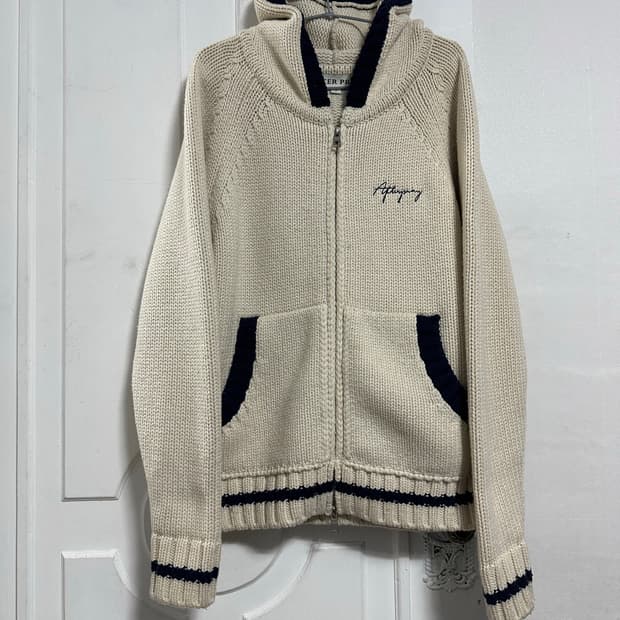 애프터프레이 코위찬 니트 후드집업