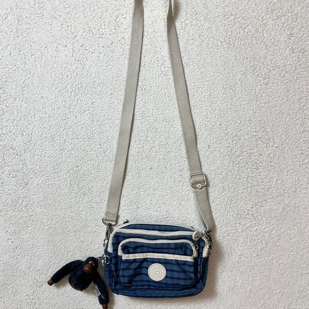 키플링 00's Y2K 체크 고릴라 미니 크로스백 A1751