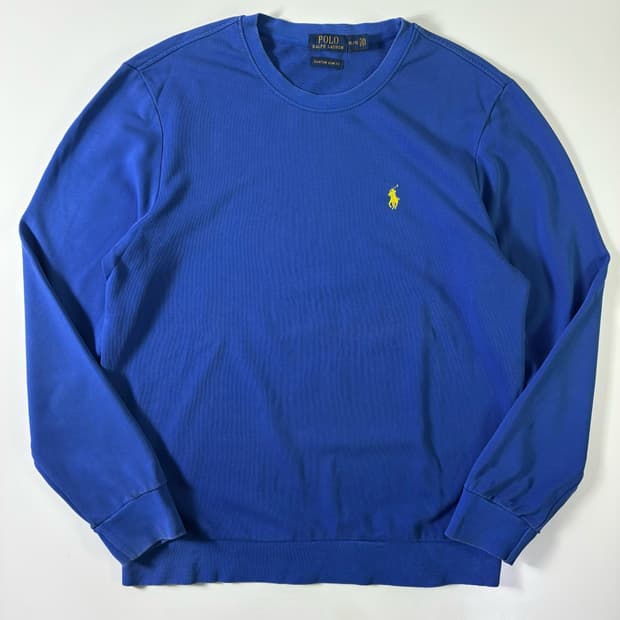 Polo  폴로 랄프로렌 자수 코튼 블루 맨투맨 