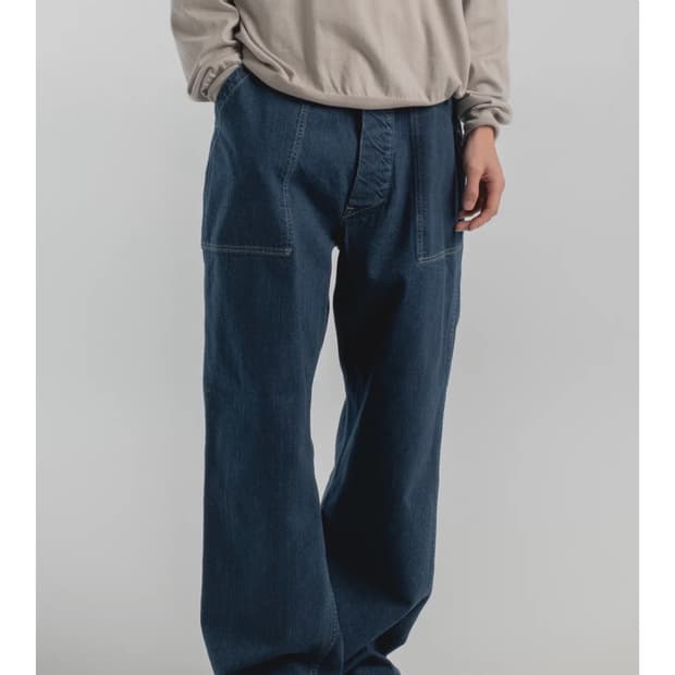 [새상품] 시오타 베이커 데님 팬츠 딥블루 5