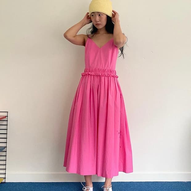 낸시부 shirred waist sleeveless dress 38