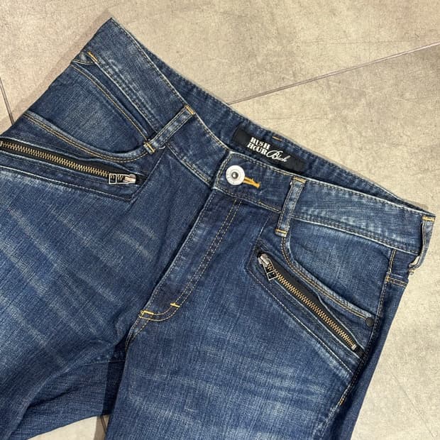 Y2k 지퍼 디테일 데님 팬츠