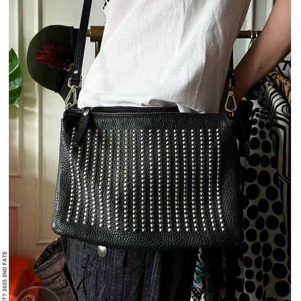 Gianni Notaro Italian Studs Leather Bag