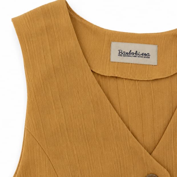 Mustard Bamboo Linen Vest Vest
