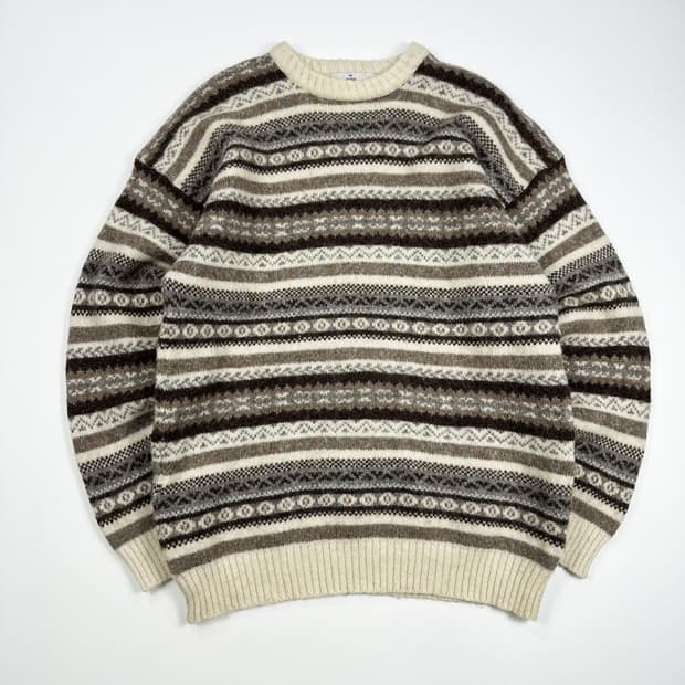 JPN 재팬빈티지 스코틀랜드 셰틀랜드 울 니트 2XL