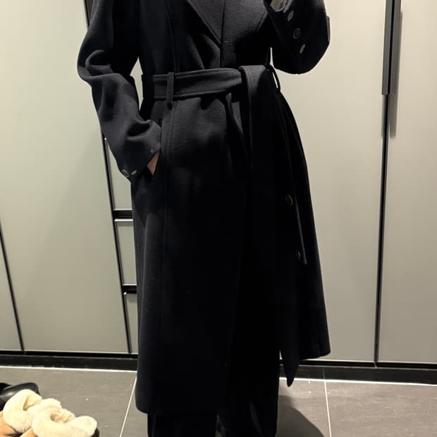 앤더슨벨 블랙 롱코트