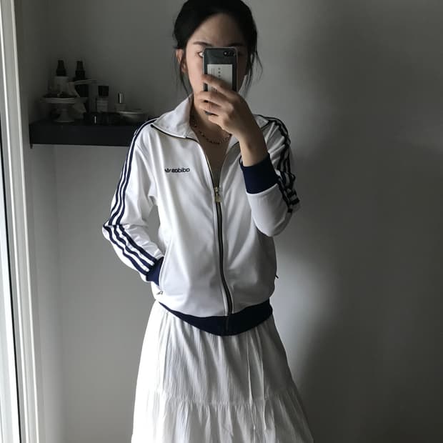 아디다스 파이어버드 배지 트랙 탑 져지 클라우드 화이트