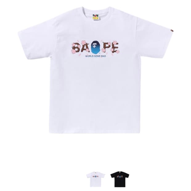 베이프 사쿠라 베이프 티셔츠 화이트