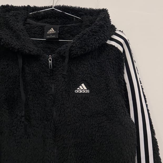 아디다스 스몰로고 후드 트랙 모헤어 플리스