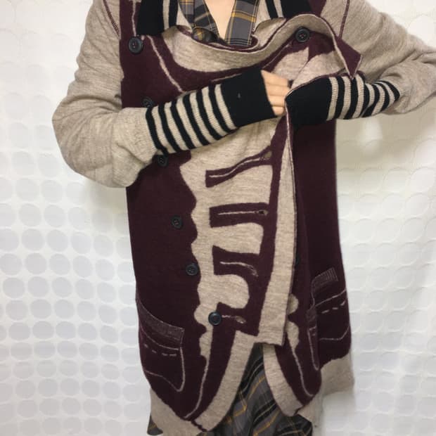 vivienne westwood 나폴레옹 니트 프린트 가디건