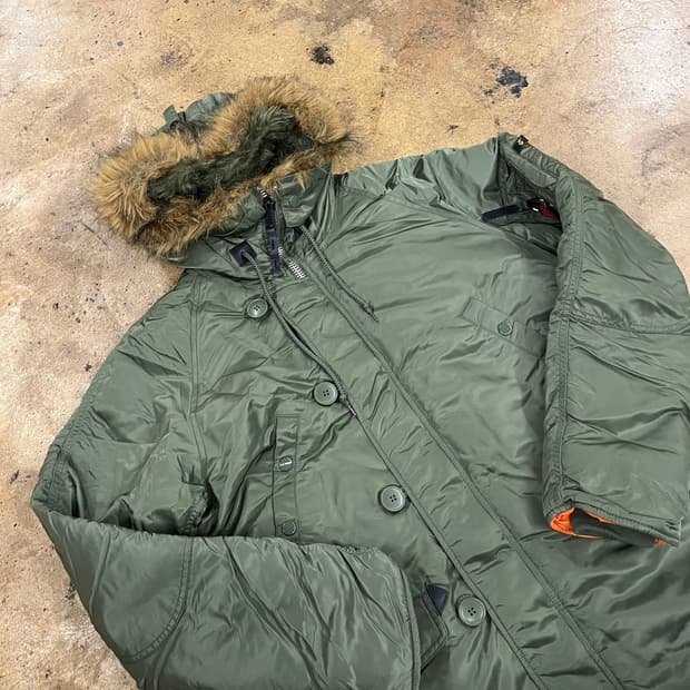 [정품/M] 알파인더스트리 N3B 패딩 야상 올리브 b14