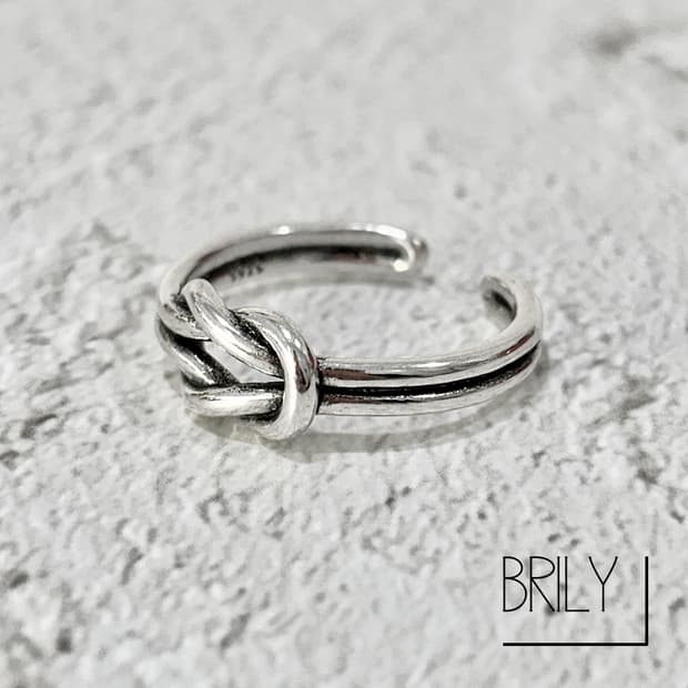 [Unisex] JOE 킹크 매듭 925실버 오픈링 미니멀 볼드 반지