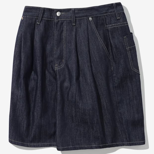 트릴리온 레인 슬럽 투턱 버뮤다 데님 쇼츠 (INDIGO)