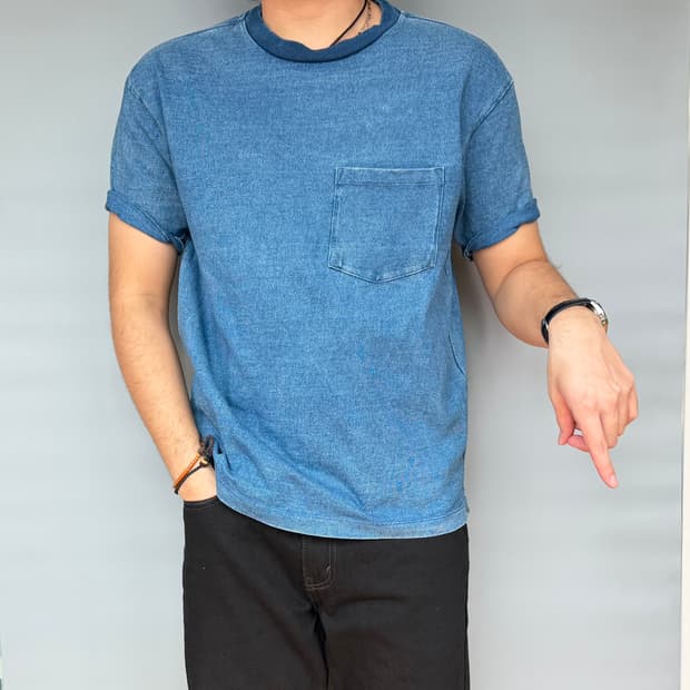 갭 인디고 염색 포켓티