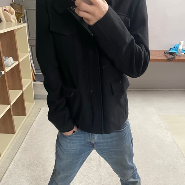 M) 자라 밀리터리 울 자켓