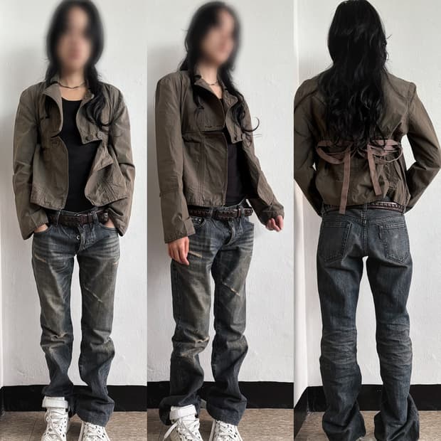 스텔라매카트니 아카이브 본디지로프 크롭컷 코튼 자켓