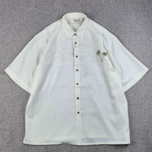 뱀부케이 화이트 모달 반팔 셔츠 ( 2XL ) / 13184