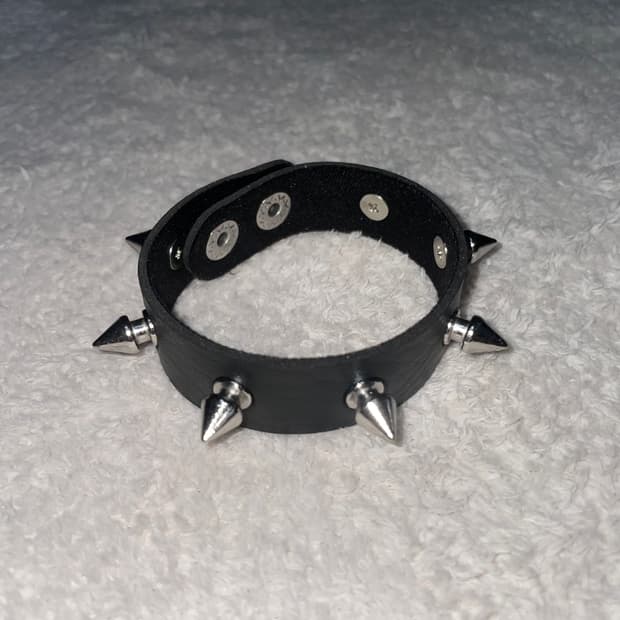 black studs leather bracelet