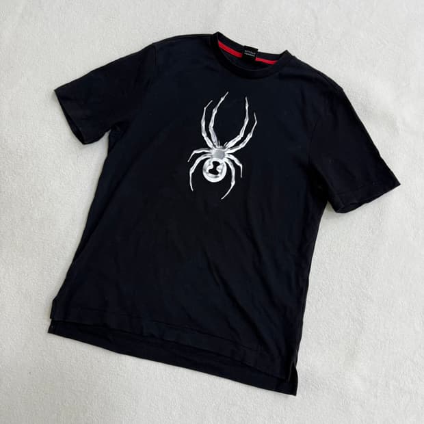 L 스파이더 홀로그램 빅로고 반팔 티셔츠 0327T