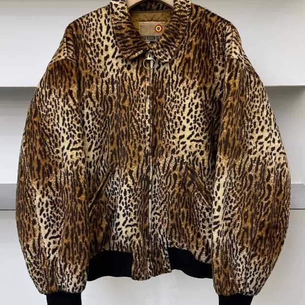 레드 옐로우 블루 90s 레오파드 패턴 블루종