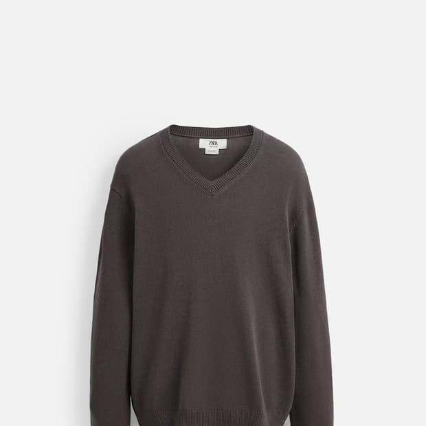 자라 면-리넨 니트