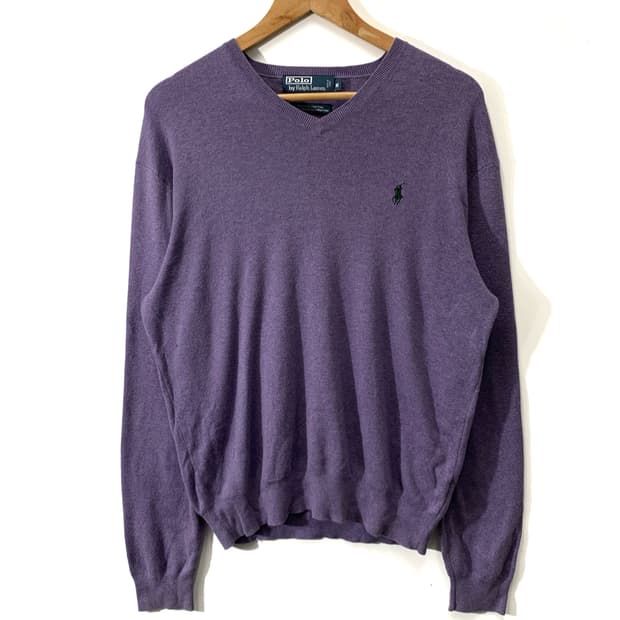 폴로 연보라 브이넥  
